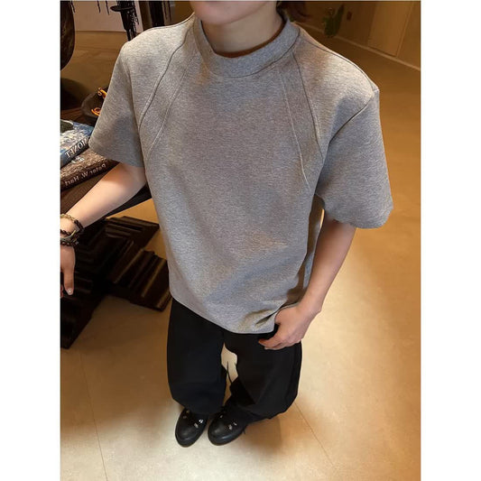 Men's Basic Grey Short Sleeve T-Shirt S-XL | Simple Round Neck Casual Sportswear