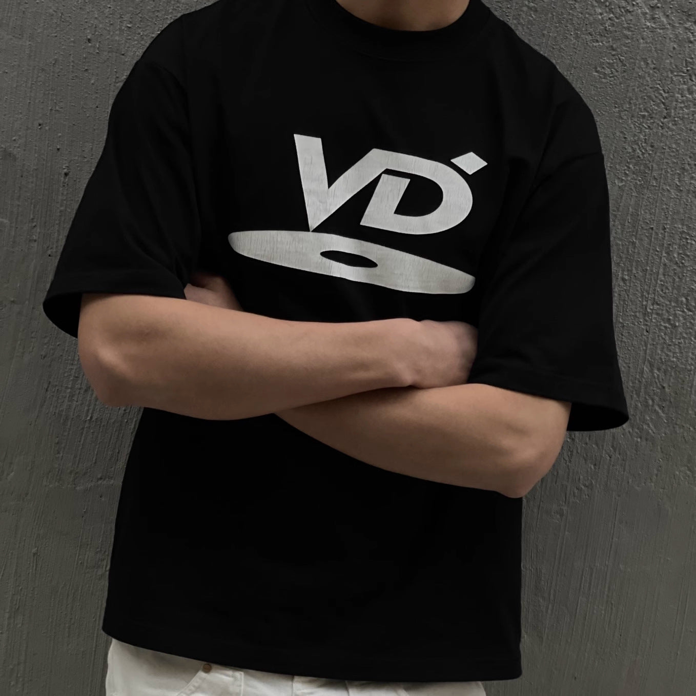 Men's Black Graphic Print Crew Neck Short Sleeve T-Shirt, Loose Casual Fit S-XL