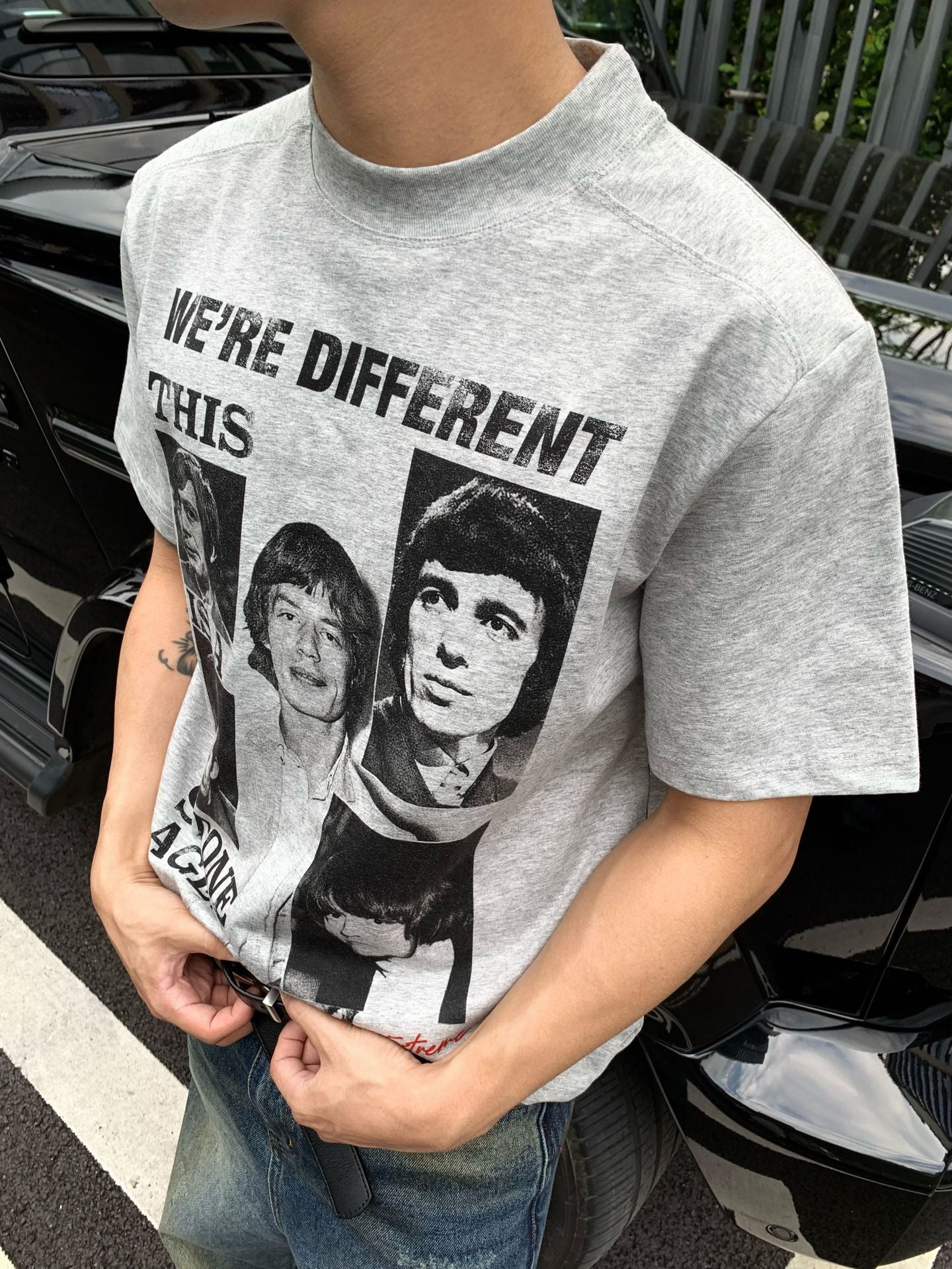 Men's Vintage Portrait Graphic Loose Fit T-Shirt, Casual Crew Neck Short Sleeve Streetwear Top S-XL